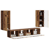 TV Wall Cabinet Set Wall-mounted 4 pcs Old Wood Engineered Wood 3408923
