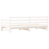 ZNTS Daybed with Trundle White 90x190 cm Solid Wood Pine 836154