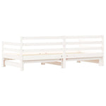 ZNTS Daybed with Trundle without Mattress White 90x200 cm Solid Wood 836148