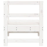 Garden Corner Sofa White Solid Wood Pine 825472