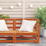 Garden Sofa Wax brown Solid pine wood Single seat module Modular 837904