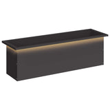 Garden Planter with LED Black 30 x 100 x 30 cm Steel 8008112