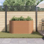 Garden Raised Bed Brown 160 x 80 x 81 cm Steel 42011328