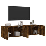 TV Cabinets Wall-mounted 2 pcs Smoked Oak 80x30x41 cm 836961