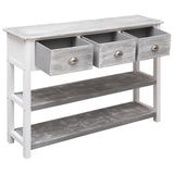 Sideboard Antique Grey 108x30x76 cm Solid Paulownia Wood 338543