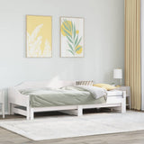 Daybed with Trundle without Mattress White 90x190 cm Single Solid Wood 850909