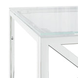 Coffee Table 110x45x45 cm Stainless Steel and Glass 349961