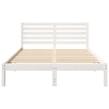 Bed Frame with Headboard White 140 x 190 cm Solid Pine Wood 872297
