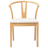 Dining Chair 2 pcs Natural and Light Solid Rubber Wood 42020413