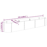 Garden Raised Bed Galvanised Steel 224x40x36 cm Green 318873