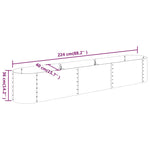 Garden Raised Bed Galvanised Steel 224x40x36 cm Silver 318877