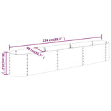 Garden Raised Bed Galvanised Steel 224x40x36 cm Silver 318877