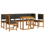ZNTS 6-Piece Garden Dining Set with Cushions - Solid Acacia Wood 3329118