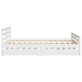 Bed Frame without Mattress White 150x200 cm King Size Solid Wood Pine 3301613