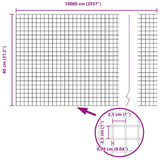 Welded Wire Fence Grey 0.8 x 100 m Steel 42005284