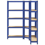 3 Piece 5-Layer Shelves Set Blue Steel&Engineered Wood 3307620