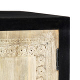 Hand Carved Side Cabinet Grey 75x35x60 cm Solid Mango Wood 282724