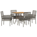 Garden Dining Set 5 pcs Grey Poly rattan 3334938