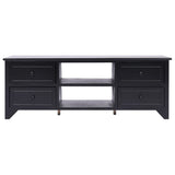 Tv Cabinet Black Solid Paulownia Wood, MDF 108 x 30 x 40 cm 338518