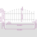 Garden Fence Grey 850 x 75 cm Powder-Coated Steel 3360112