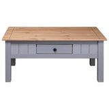 Coffee Table Grey 100x60x43.5 cm Solid Pine Wood Panama Range 282683