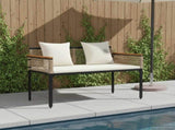 Outdoor Bench Beige and Cream White 117 x 54 x 74.5 cm 42025240