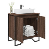 Bathroom Sink Cabinet Brown Oak 60x35x60 cm Engineered Wood 848658