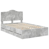 Bed Frame with Drawer Concrete Grey 120 x 200 cm Engineer Wood 3413432