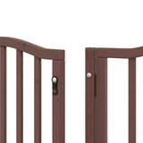 Dog Gate with Door Foldable 15 Panels Brown 750 cm Poplar Wood 3155608