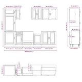 8 Piece Kitchen Cabinet Set Porto White Engineered Wood 3314811