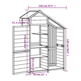 Garden Tool Shed Mocha 120x53,5x170 cm Solid Wood Pine 172248