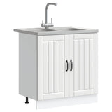 Sink Base Cabinet Lucca 2 pcs White Engineered Wood 3315011