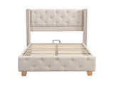 Upholstered bed,Single Bed-3ft ,With slatted frame and headboard, Button Rivet N606P243925B