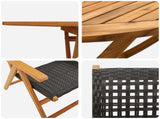 Garden Dining Set Folding 7 pcs Black Solid Acacia Wood 3375731