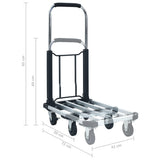 Foldable Transport Trolley 150 kg Aluminium Sliver 146448