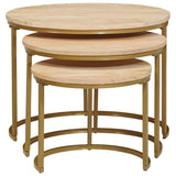 Nesting Coffee Tables 3 pcs Brown Solid Mango Wood and Steel 4104639