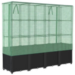 ZNTS Raised Bed with Greenhouse Cover Rattan Look 160x40x153 cm 4015817