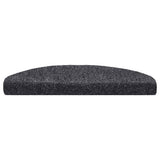 Stair Mats Self-adhesive 15 pcs 65x21x4 cm Dark Grey Half Round Large 132697