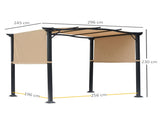 Outdoor Retractable Pergola Garden Gazebo with Two Adjustable Side Canopy Overhead Sun Shade T3398P317626