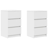 Bedside Cabinets with 3 Drawers 2 pcs White 39x35x65 cm 861338