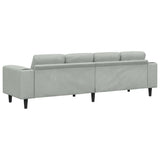 Living Room Couch Light Grey 250 x 77 x 76 cm 3335091