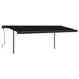 ZNTS Manual Retractable Awning with Posts 6x3.5 m Anthracite 3070279