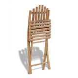 Garden Chair Set of 2 Bamboo Solid bamboo Medium Foldable 41498