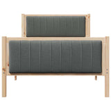 Bed frame Brown and dark grey 100 x 200 cm Solid pine wood 878490