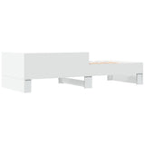 Bed Frame without Mattress White 100x200 cm Engineered Wood 849572
