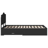 Bed Frame with Headboard Black 120 x 190 cm Engineered Wood 3413631