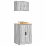 ZNTS Garage Cabinets 2 pcs Grey Sonoma Engineered Wood 3328310