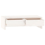 Monitor Stand White 50x27x15 cm Solid Wood Pine 813955