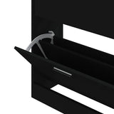 Shoe Cabinet Black 63x24x81 cm Engineered Wood 342558