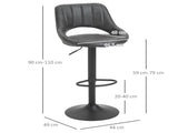 Bar Stools Set of 2, Swivel Counter Height Barstools with Back, Adjustable PU Leather Bar Chairs, T3398P328168